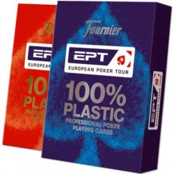 Set 2 pachete carti de joc poker, oficiale, European Poker Tour (EPT), 100% Plastic