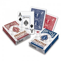 Set 2 pachete carti de joc poker, Bicycle Prestige, 100% Plastic